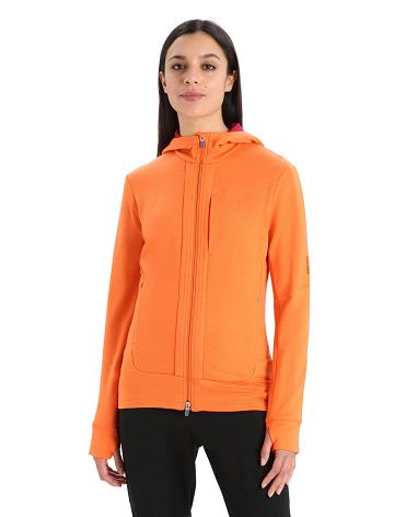 Dámské Mikiny S Kapucí Icebreaker Merino Quantum III Long Sleeve Zip Růžové | CZ 1272KORI